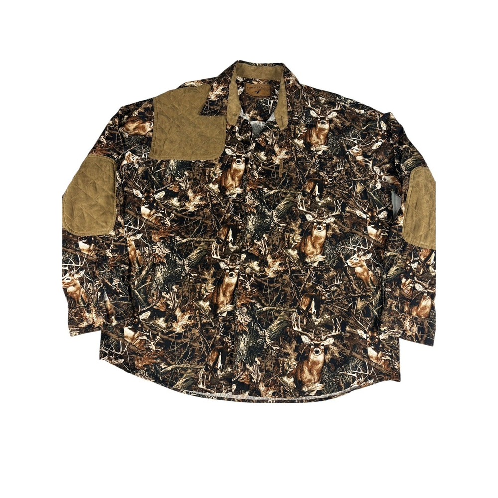 North River Outfitters XL Deer Camo Hunting fishing Shirt Men's‎ Button Up